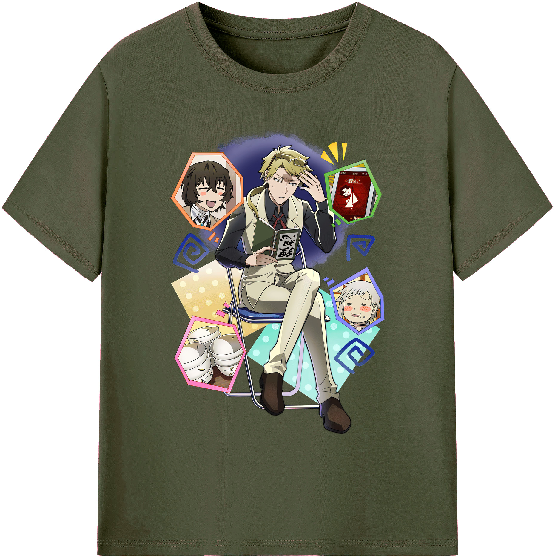 （画像用） 文豪ストレイドッグス Bungo Stray Dogs 綿100％ メンズ半袖Tシャツ｜肌触りやわらか＆通気性